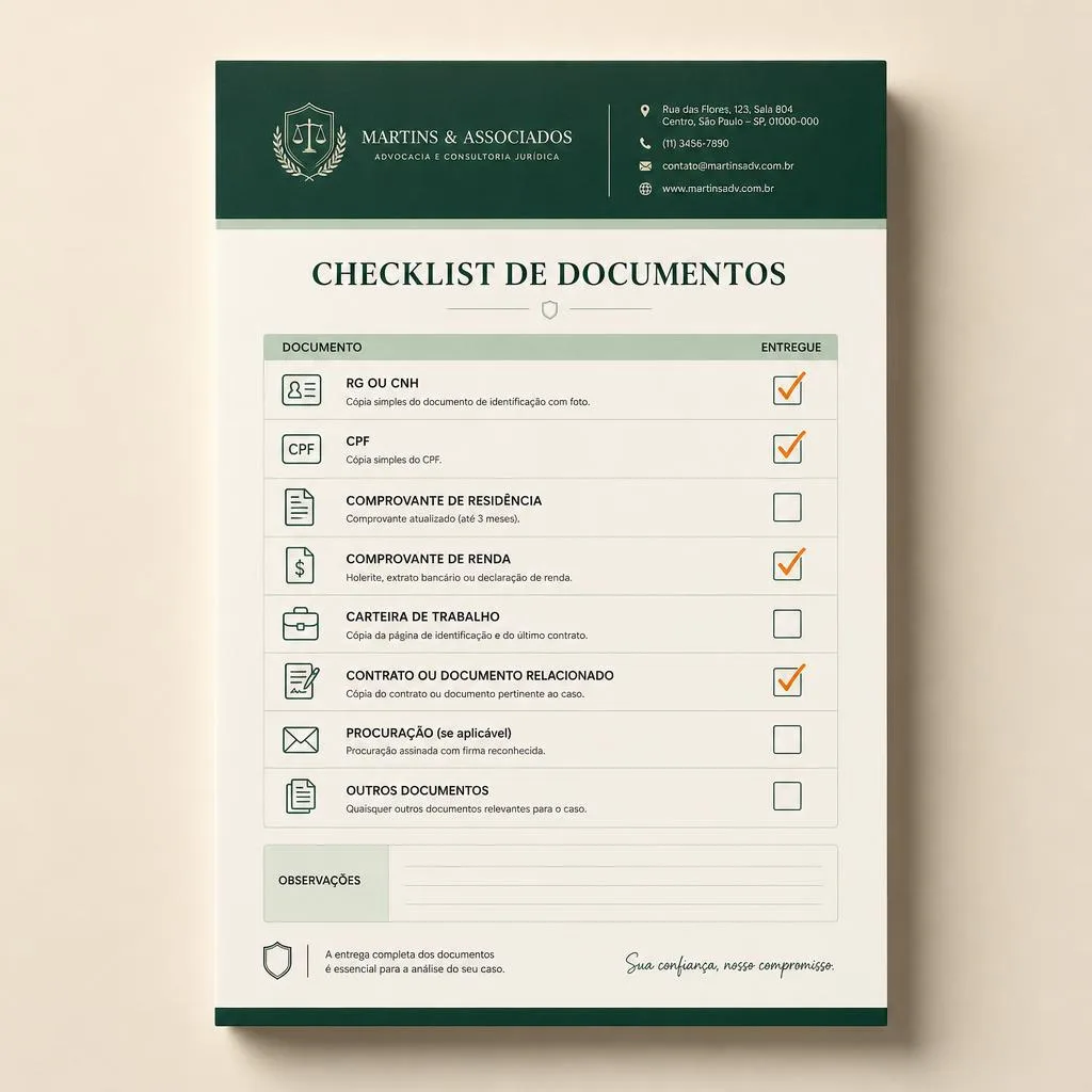 Mockup do material Checklist de Documentos