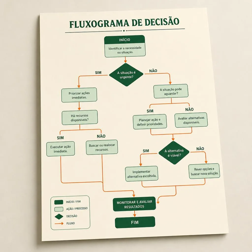 Mockup do material Fluxograma de Decisão